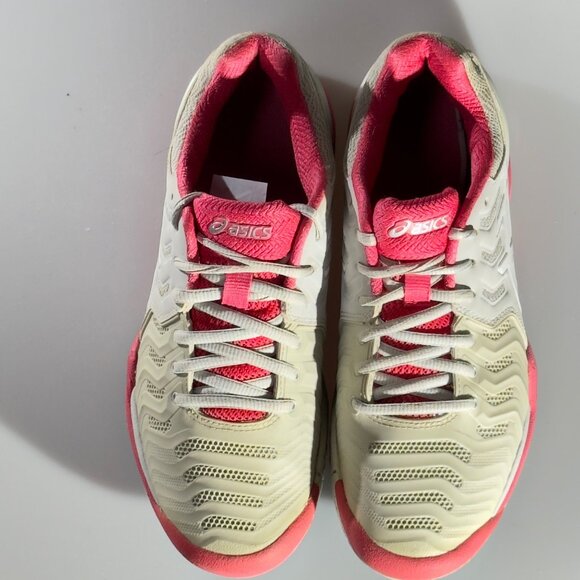 ASICS Women's Gel Resolution 7 Tennis Shoes Beige/Pink Non-Marking Sole Size 8 - Picture 10 of 11